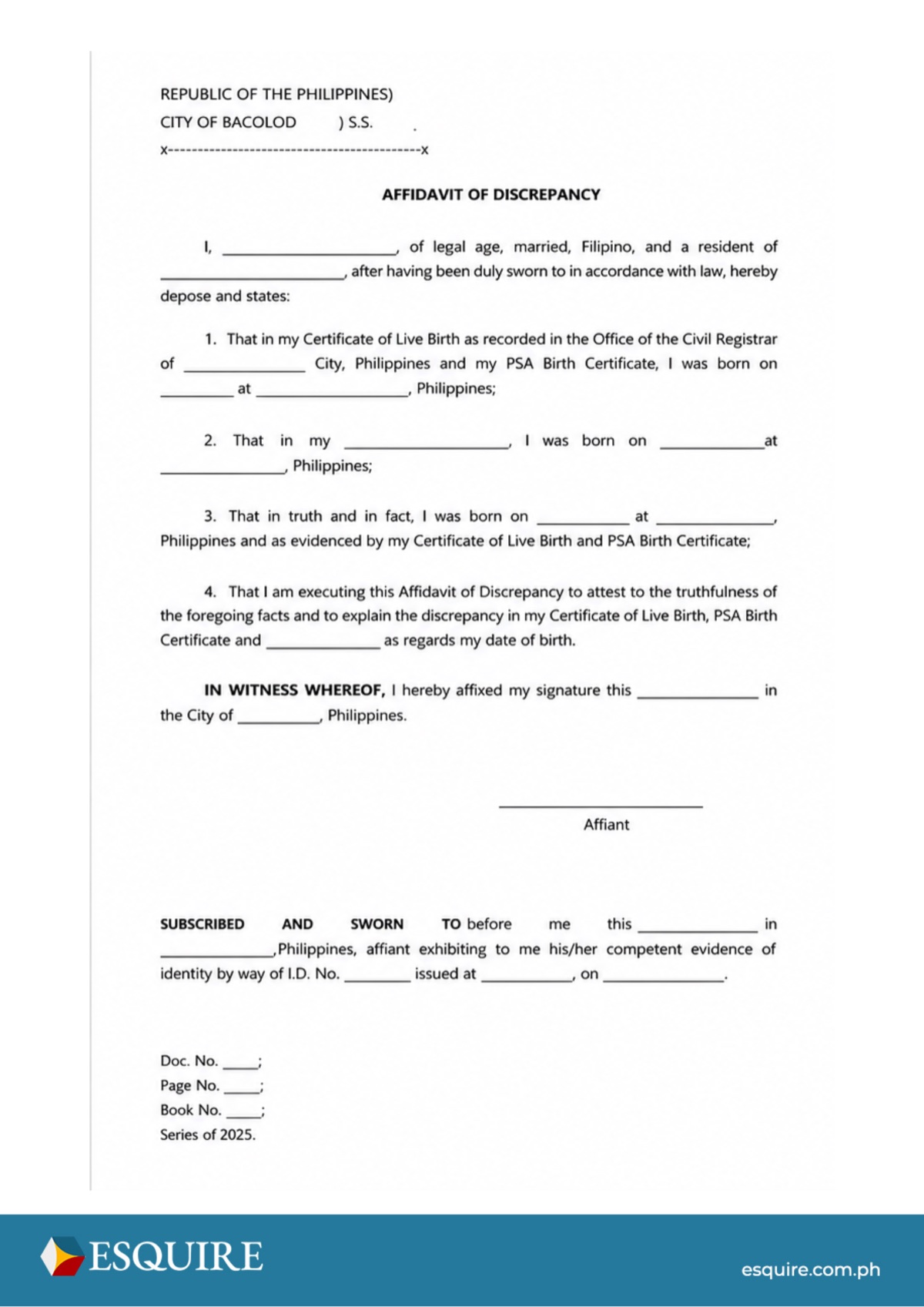 Sample supporting document (2 of 5).