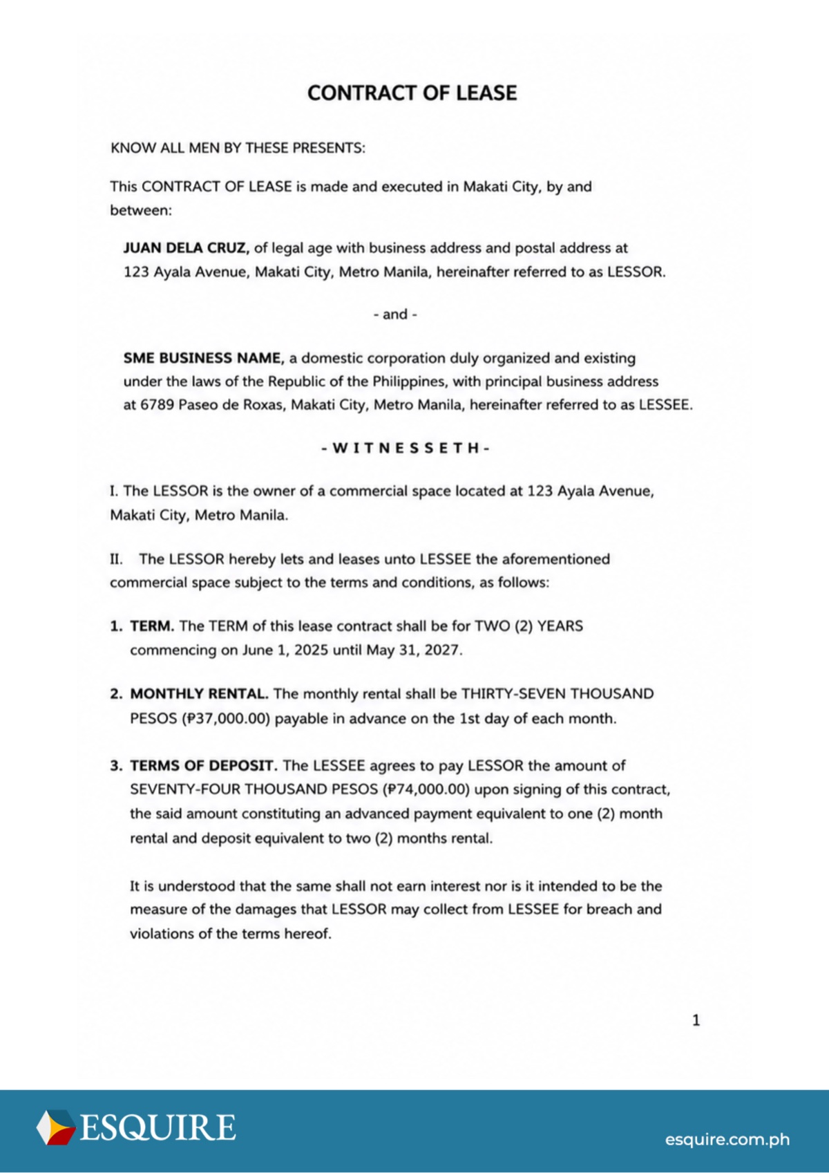 Sample supporting document (4 of 5).