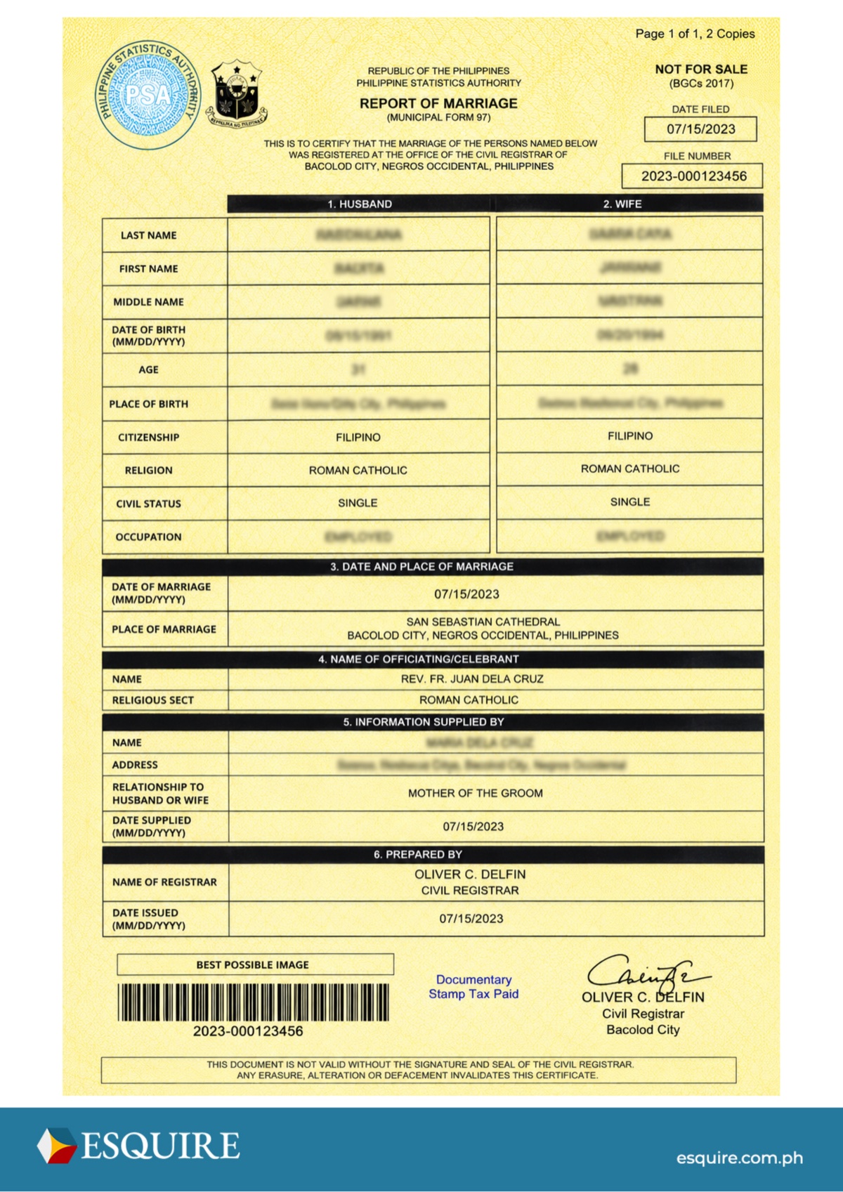 Sample supporting document (5 of 5).