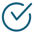 A blue checkmark icon